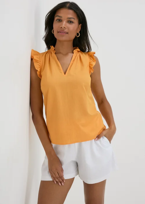 Yellow Frill Sleeve Blouse - 8 Image 1
