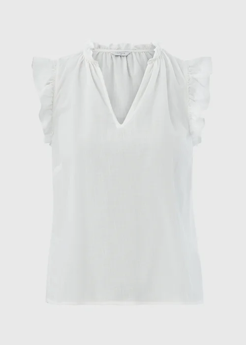 White Frill Sleeve Blouse - 8 Image 5