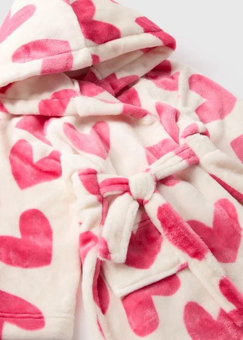 Girls Cream Heart Dressing Gown (1-13yrs) - 1 half year to 2 Image 2