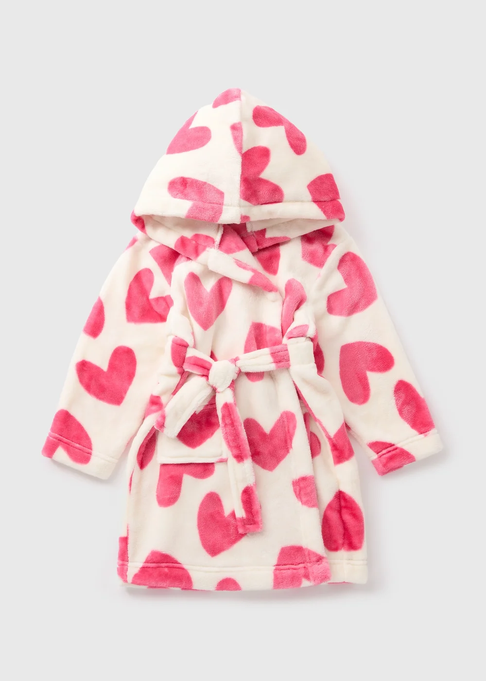 Girls Cream Heart Dressing Gown (1-13yrs) - 1 half year to 2 Image 1