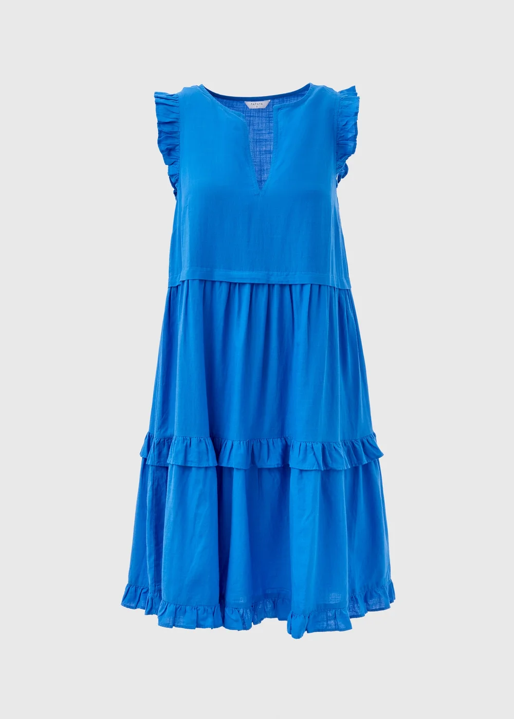 Blue Frill Tiered Mini Dress - 8 Image 5
