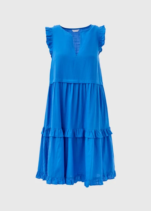 Blue Frill Tiered Mini Dress - 8 Image 5