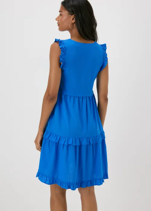 Blue Frill Tiered Mini Dress - 8 Image 2