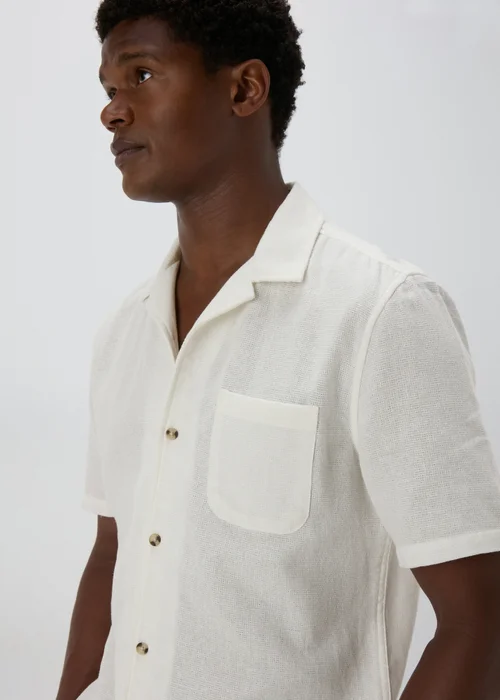 Ecru Textured Cloth Shirt - S Image 3