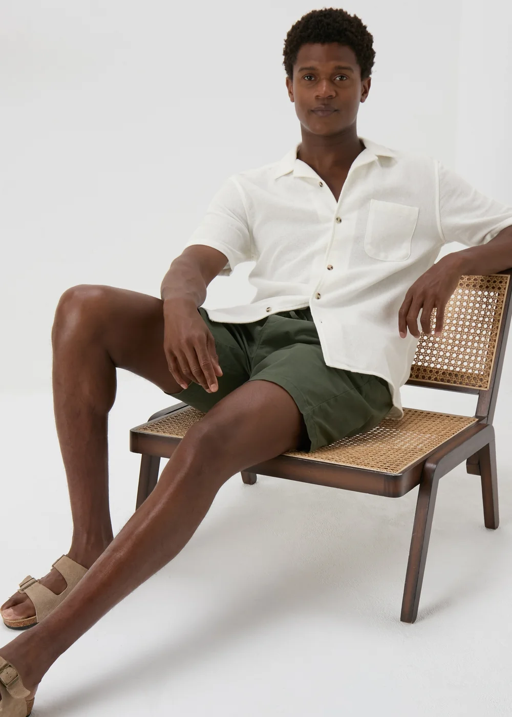 Ecru Textured Cloth Shirt - S Image 4