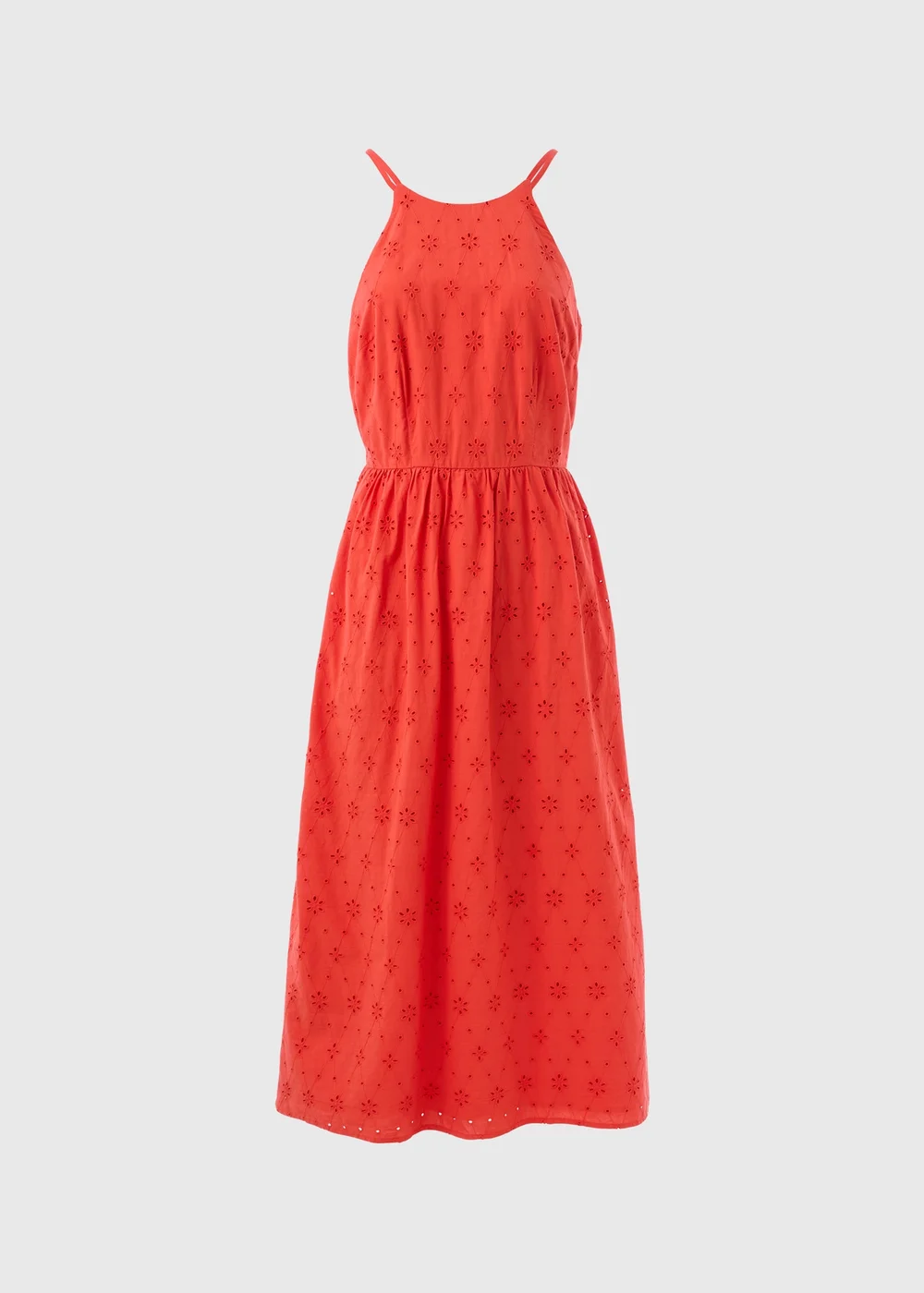 Red Racer Broderie Midi Dress - 8 Image 5
