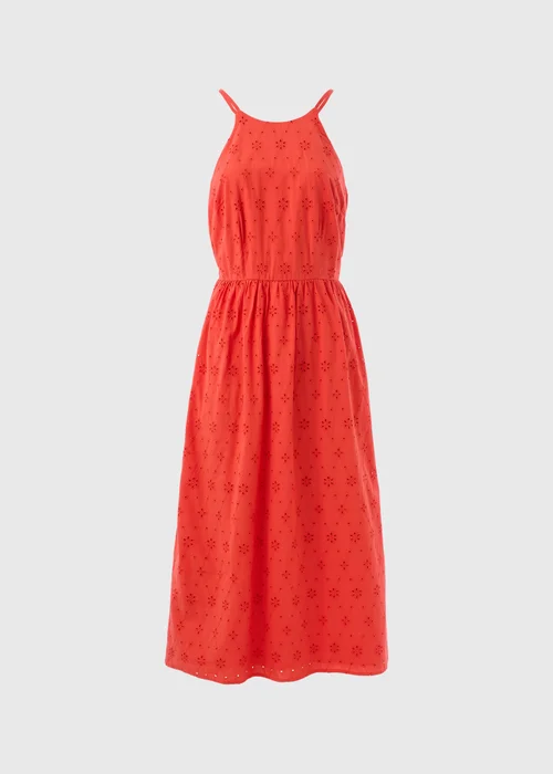 Red Racer Broderie Midi Dress - 8 Image 5