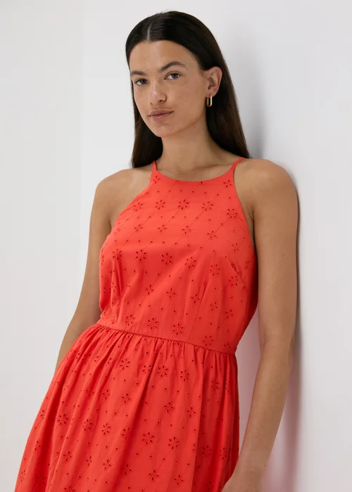 Red Racer Broderie Midi Dress - 8 Image 3