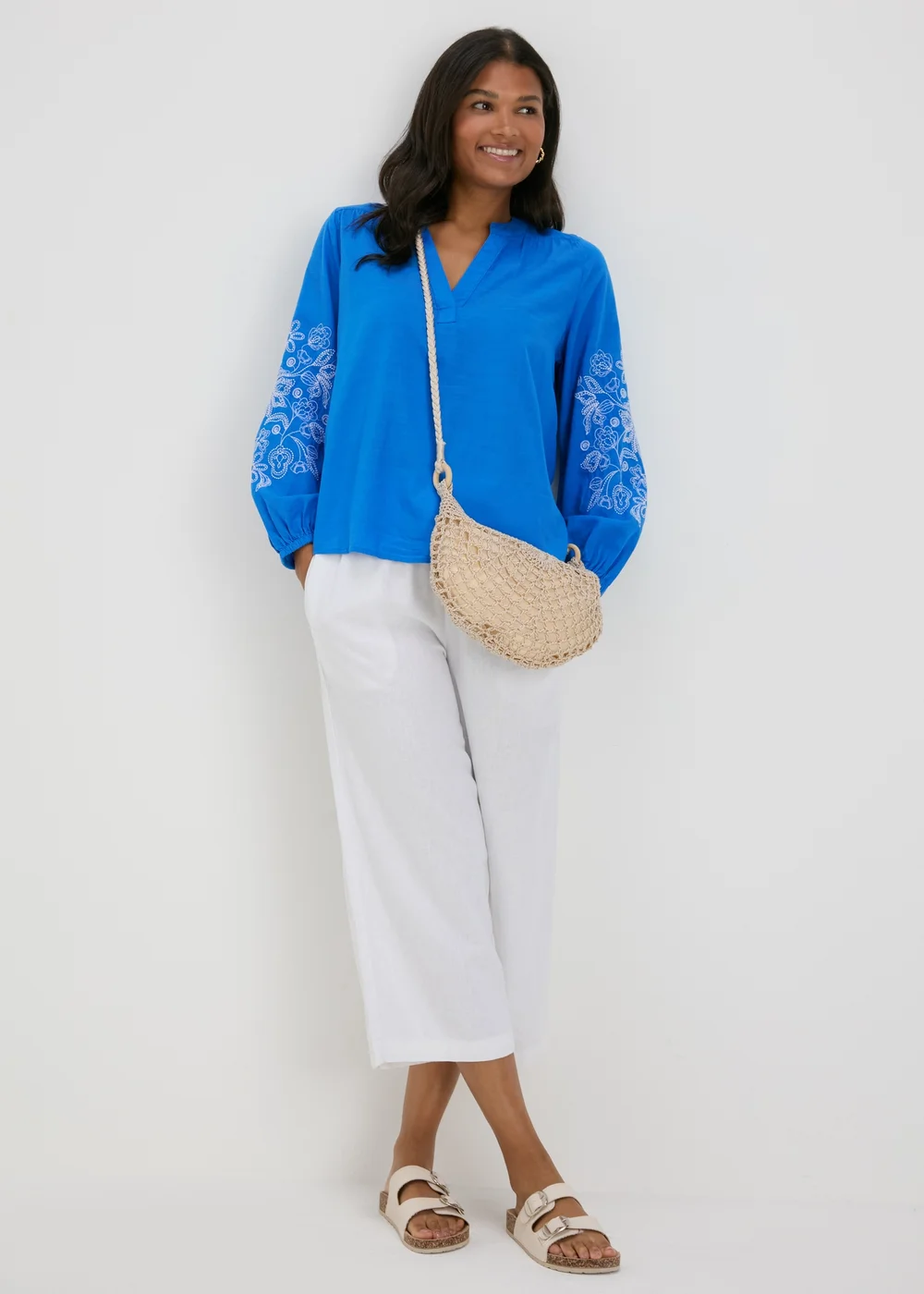 Blue Embroidered Blouse - 8 Image 4