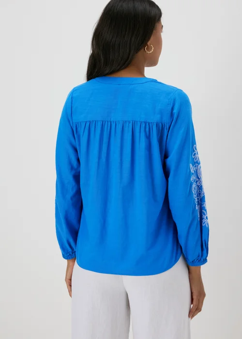 Blue Embroidered Blouse - 8 Image 2