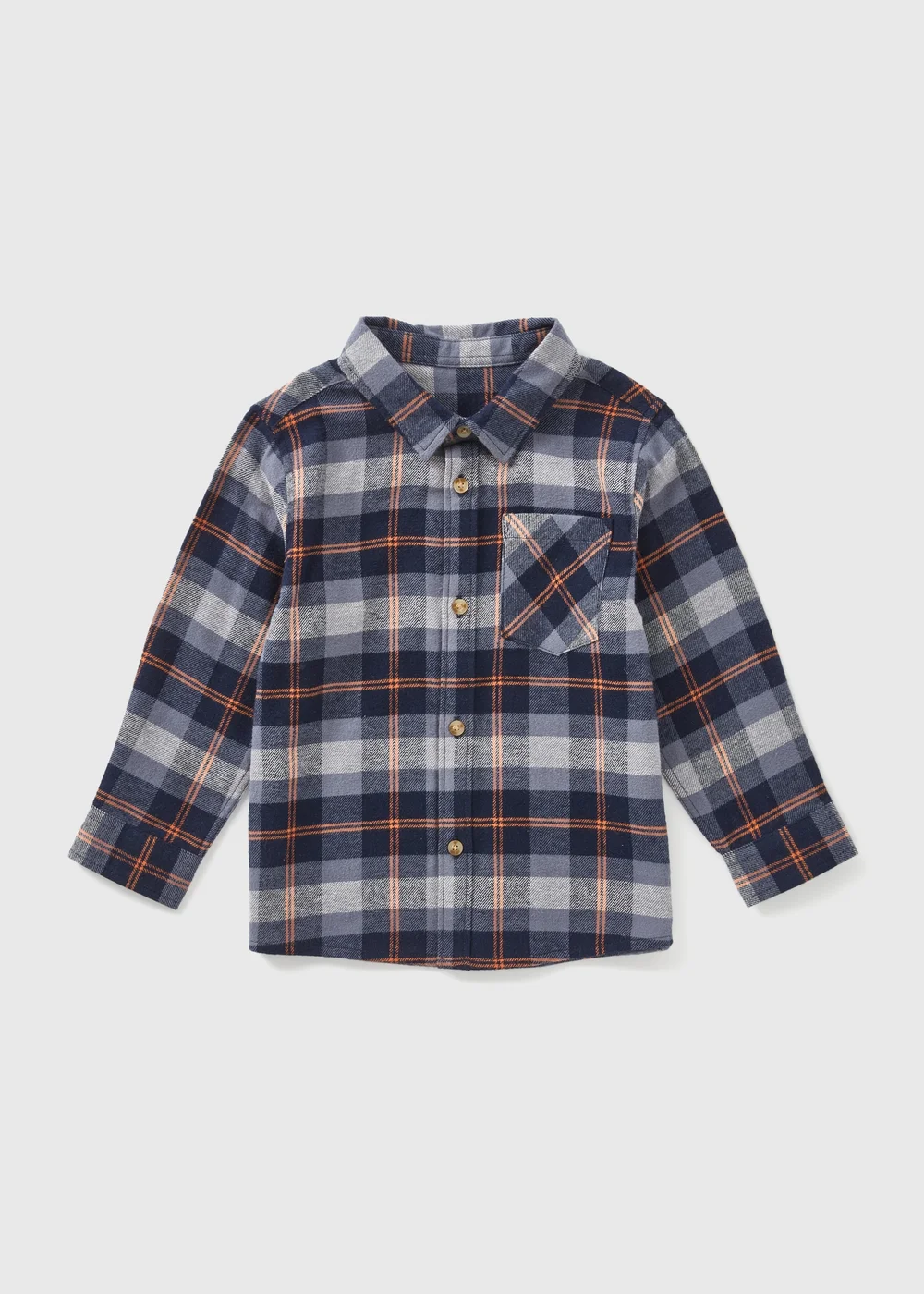 Boys Navy Checked Shirt (1-7yrs) - 1-1.5 Yrs Image 1