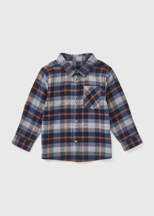 Boys Navy Checked Shirt (1-7yrs) - 1-1.5 Yrs Image 1