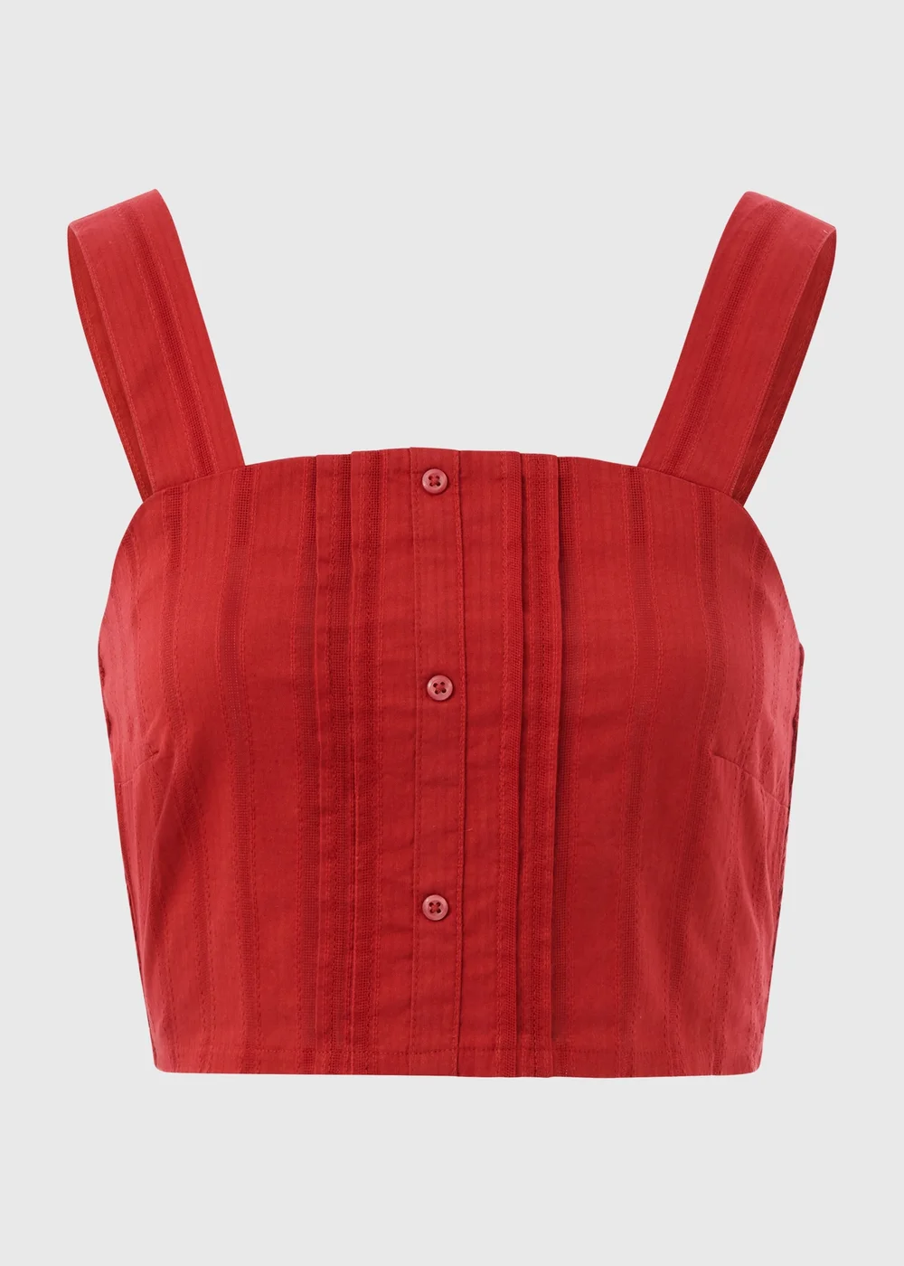 Red Square Neck Dobby Top - Size 8 Image 5