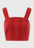 Red Square Neck Dobby Top - Size 8 Image 5