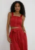 Red Square Neck Dobby Top - Size 8 Image 3