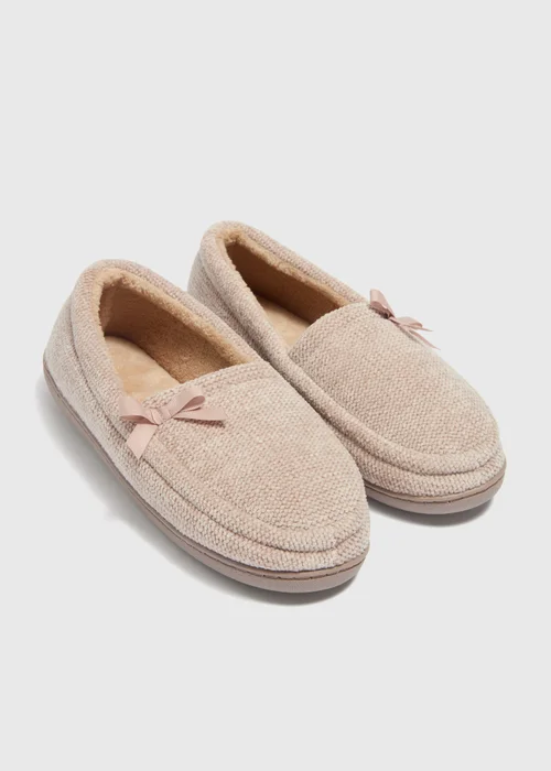 Oatmeal Textured Slippers - Size 3 Image 1