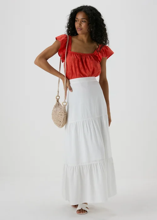 Red Broderie Ruffle Cami Top - 8 Image 4