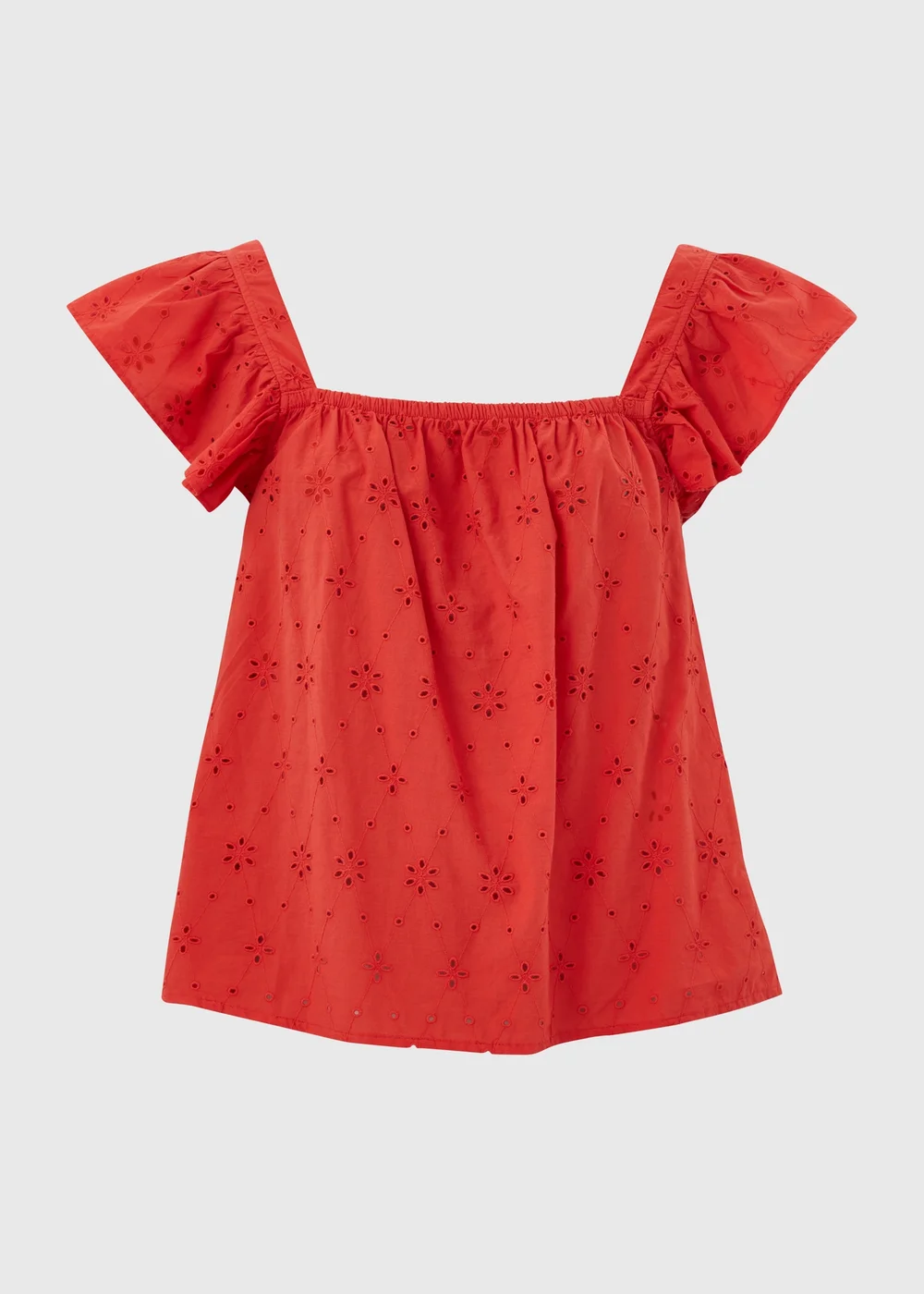Red Broderie Ruffle Cami Top - 8 Image 5
