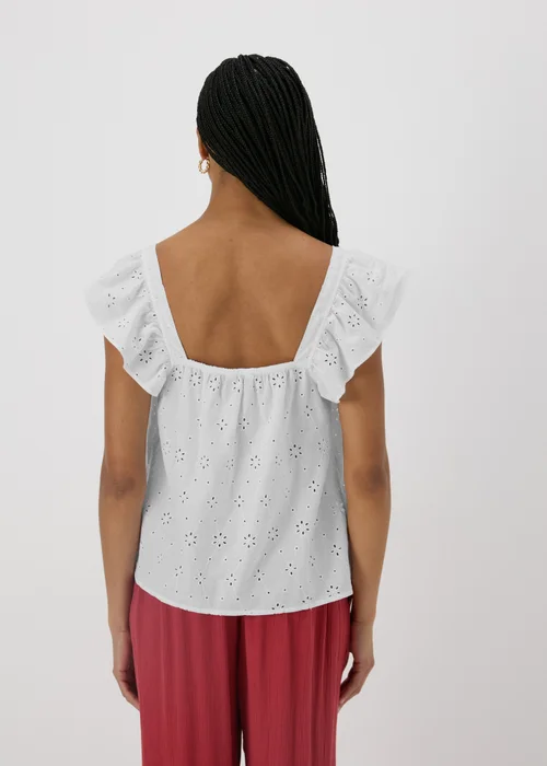 White Frilled Broderie Cami Top - 8 Image 2