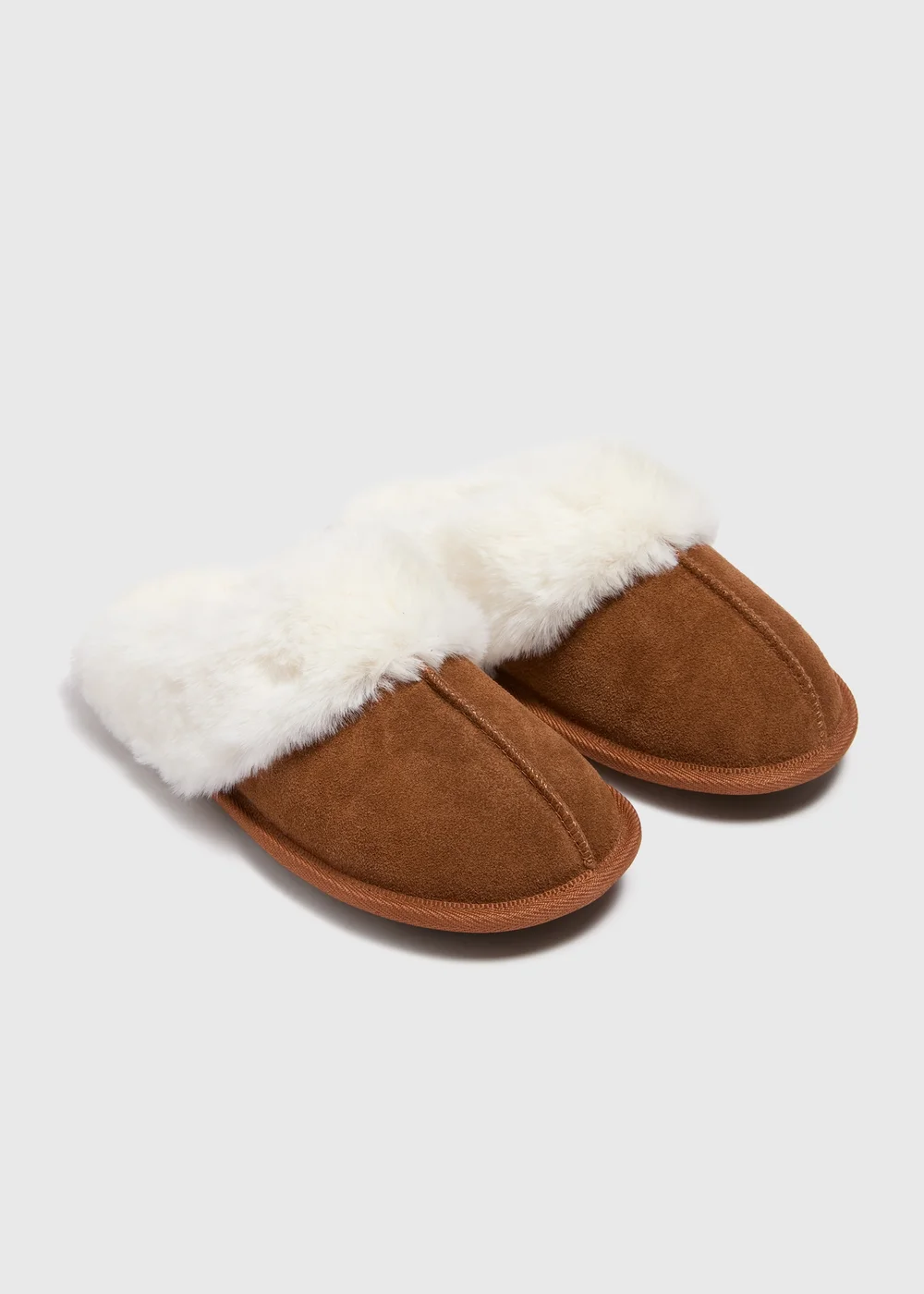 Tan Suede Mule Slippers - S Image 1