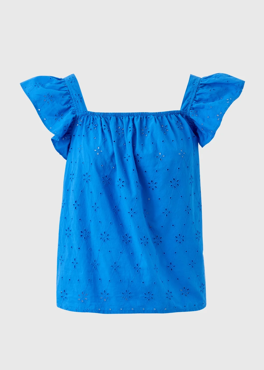 Blue Frilled Broderie Cami Top - 8 Image 5