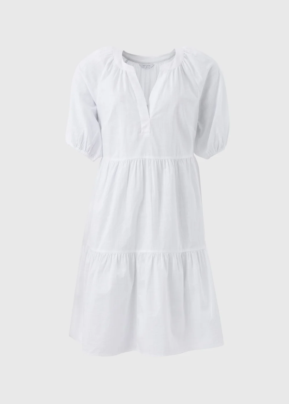 White Tiered Smock Mini Dress - 8 Image 5