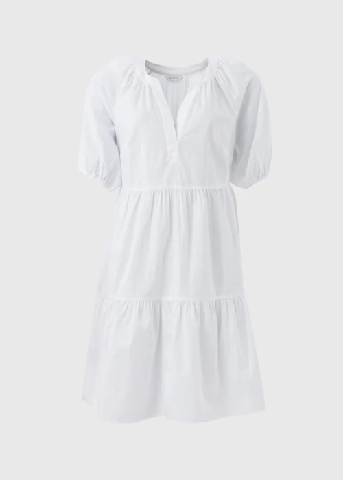 White Tiered Smock Mini Dress - 8 Image 5