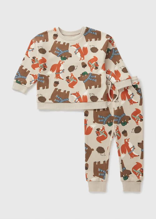 Boys Stone Animal Sweatshirt & Jogging Bottoms Set (1-7yrs) - 1 half year to 2 Image 1