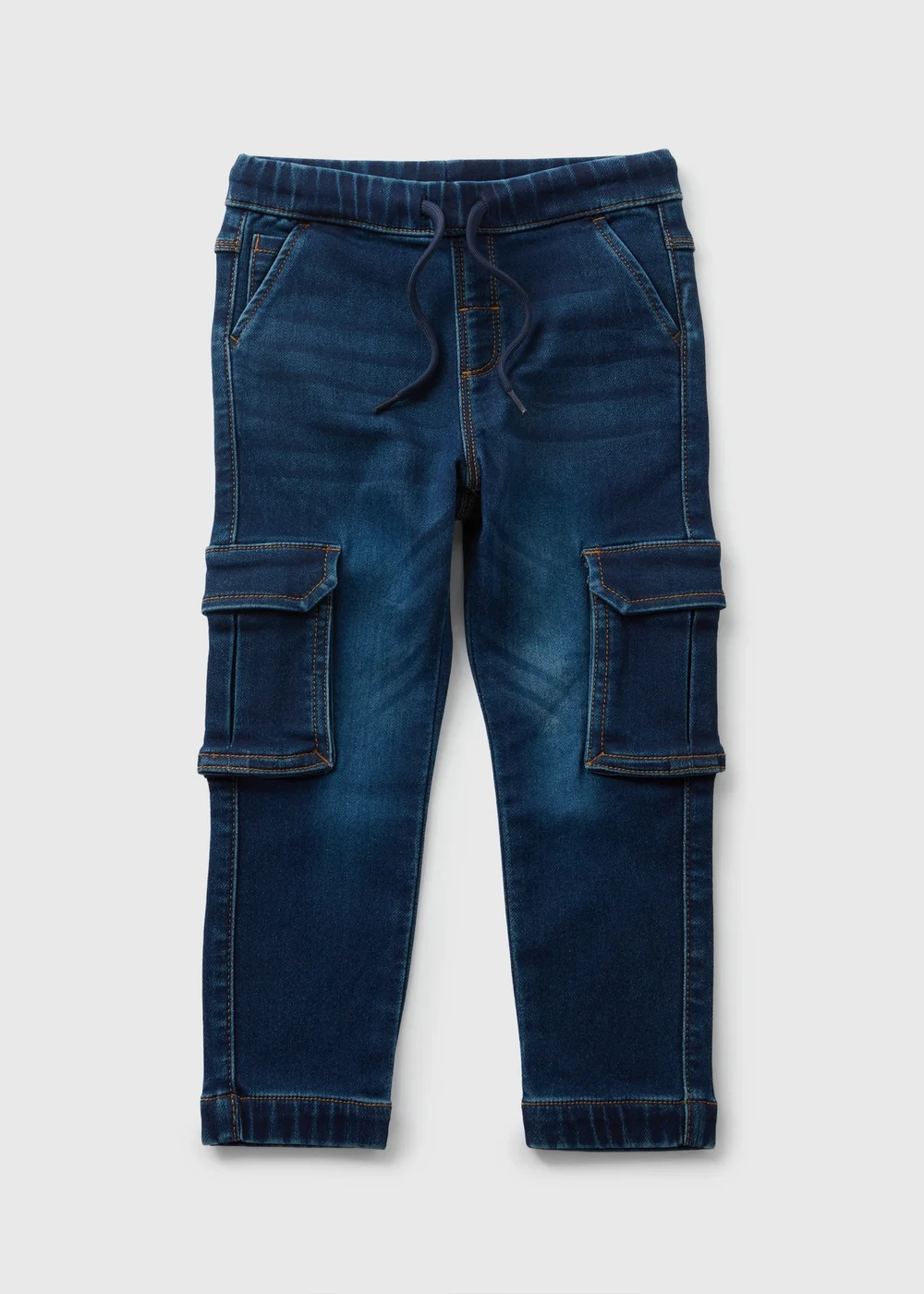 Boys Blue Denim Cargo Trousers (1-7yrs) - 1 half year to 2 Image 1