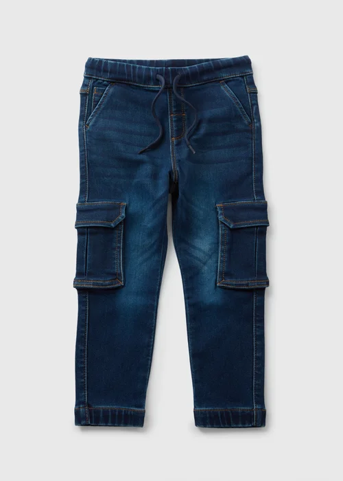 Boys Blue Denim Cargo Trousers (1-7yrs) - 1 half year to 2 Image 1
