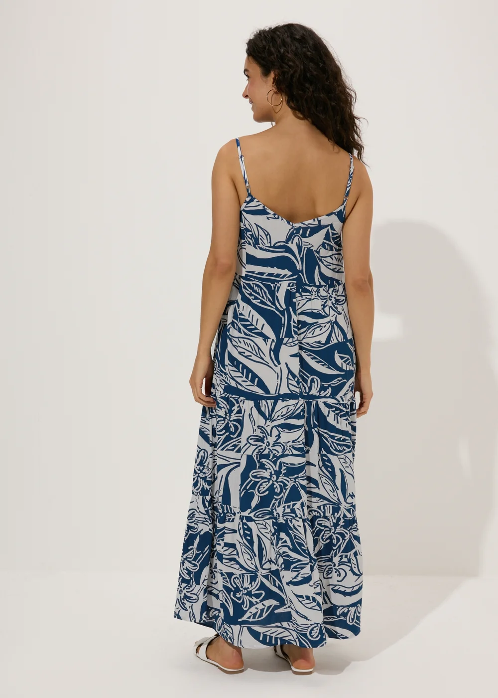 Blue Patterned Crinkle Cami Dress - 8 Image 2