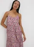 Multicolour Floral Crinkle Cami Midi Dress - Size 8 Image 3