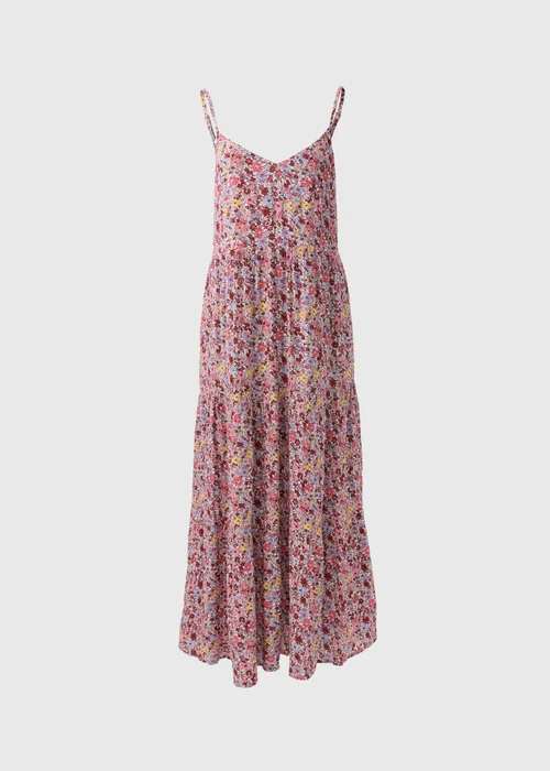 Multicolour Floral Crinkle Cami Midi Dress - Size 8 Image 5