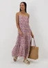 Multicolour Floral Crinkle Cami Midi Dress - Size 8 Image 1
