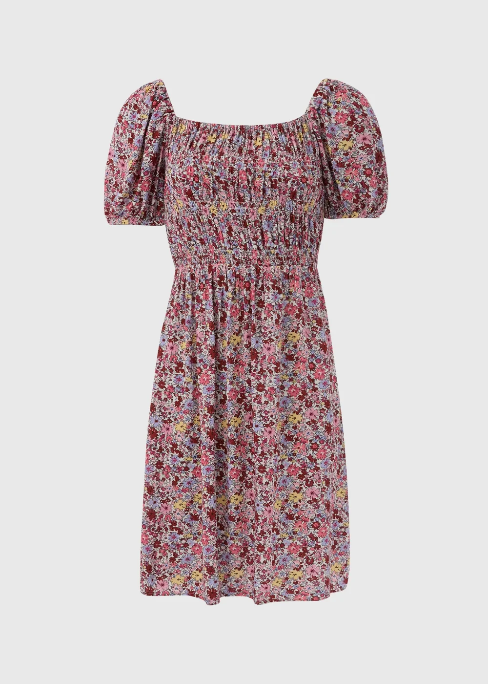 Multicolour Floral Puff Sleeve Midi Dress - 8 Image 5