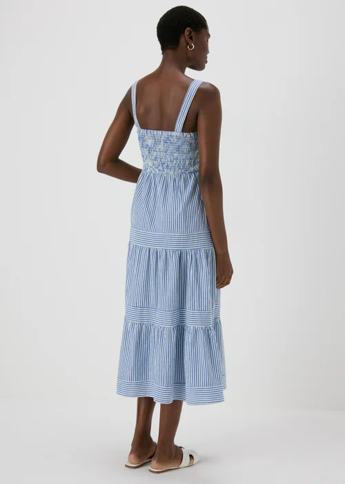 Blue Stripe Tiered Maxi Dress - 8 Image 2