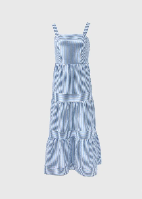 Blue Stripe Tiered Maxi Dress - 8 Image 5