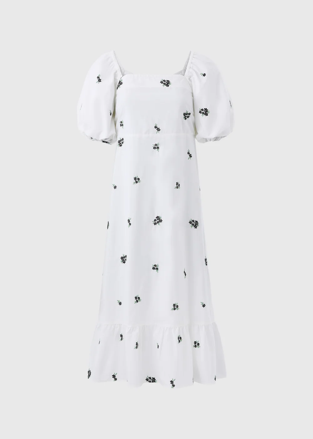 White Floral Tie Back Midi Dress. - 8 Image 5