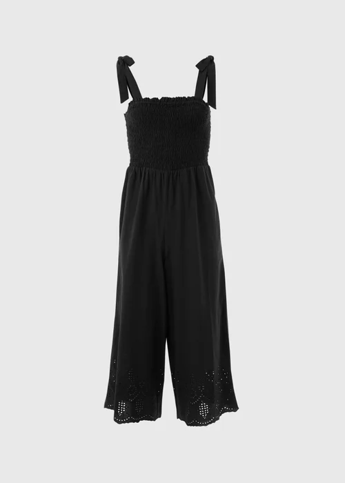 Black Embroidered Hem Jumpsuit - 8 Image 5