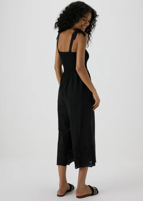 Black Embroidered Hem Jumpsuit - 8 Image 2
