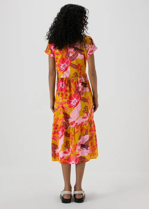Multicolour Floral Print Shirt Midi Dress - 8 Image 2