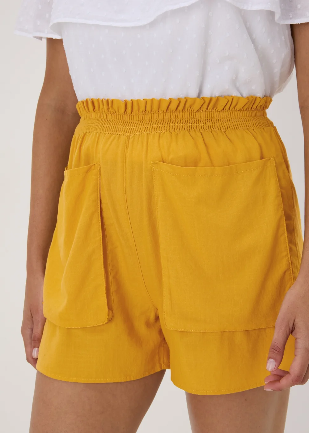 Yellow Pocket Front Shorts - 8 Image 3