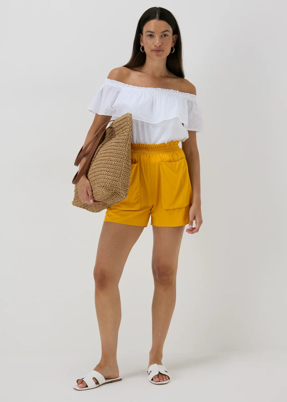 Yellow Pocket Front Shorts - 8 Image 4