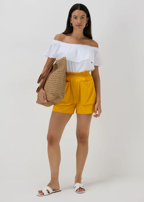 Yellow Pocket Front Shorts - 8 Image 4
