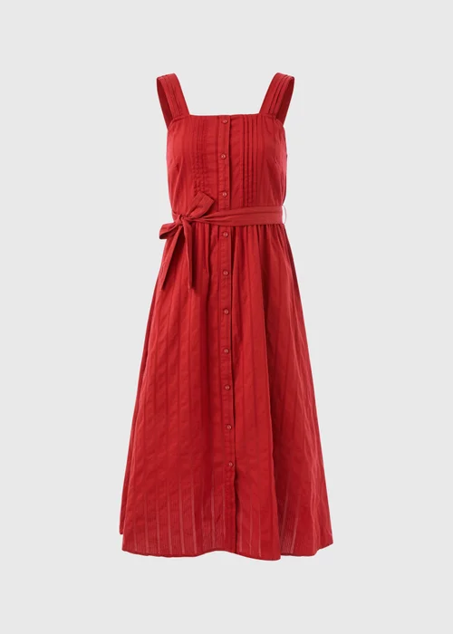 Papaya Red Dobby Stripe Midi Dress - 8 Image 5