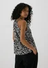 Black Animal Print Plaited Neck Cami Top - Size 8 Image 2