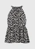 Black Animal Print Plaited Neck Cami Top - Size 8 Image 5