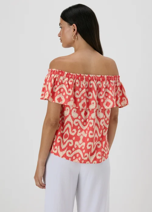 Red Printed Bardot Top - 8 Image 2