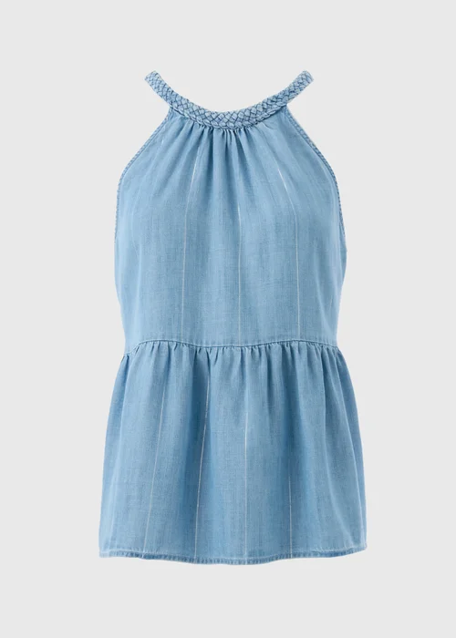 Mid wash Plaited Neck Cami Top - 8 Image 5