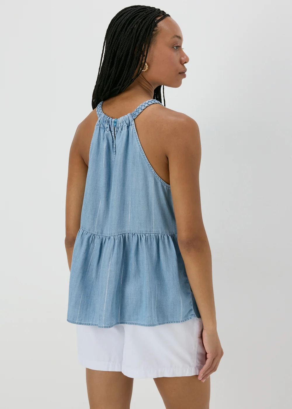 Mid wash Plaited Neck Cami Top - 8 Image 2